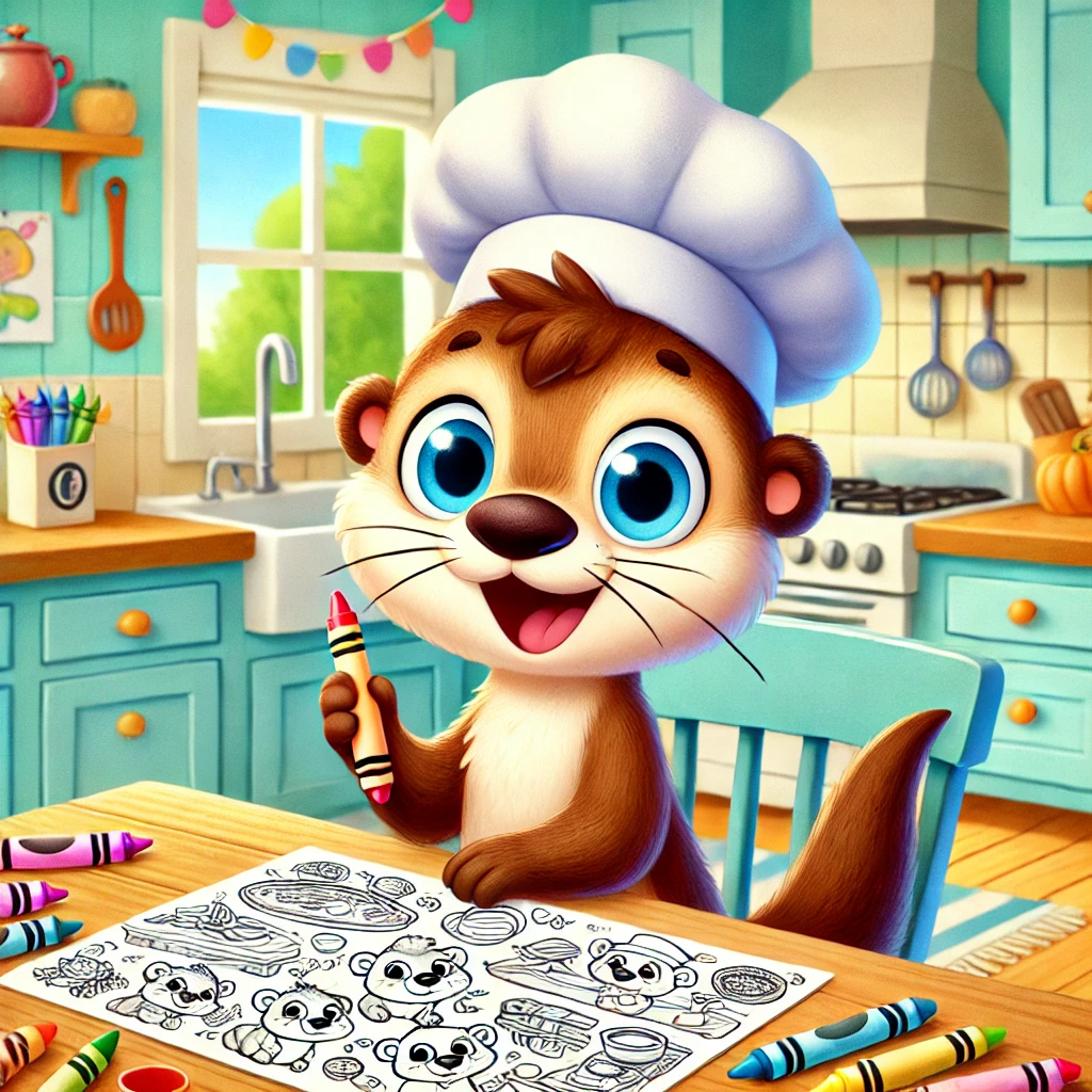 Dessine Otti la loutre et sa famille
